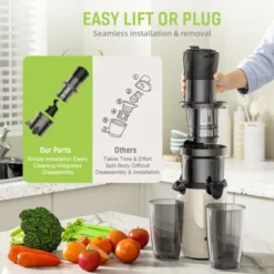 SUGIFT Cold Press Juicer – Compact Masticating Juicer Machine With Quiet 180W Motor, Wide Feed Chute, Easy To Clean 16 SUGIFT Cold Press Juicer – Compact Masticating Juicer Machine With Quiet 180W Motor, Wide Feed Chute, Easy To Clean -Kitchen Appliances GUEST e03edb0b d8c4 43af aac8 fb87f7c1ca9c
