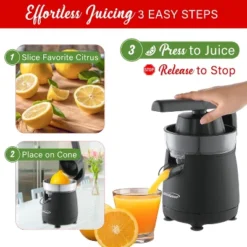 Brentwood 80-Watt 1-Speed Electric Citrus Juicer With Ergonomic Lever, Black 9 Brentwood 80-Watt 1-Speed Electric Citrus Juicer With Ergonomic Lever, Black -Kitchen Appliances GUEST e0869c73 1211 4331 8aa6 9c60e4a37319