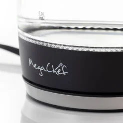 Mega Chef 1.8Lt. Glass And Stainless Steel Electric Tea Kettle: BPA-Free, Push-Button Lid, 360° Base, Overheat Protection -Kitchen Appliances GUEST e1633de1 d8a9 44be 8fa9 1cef30e14ae0