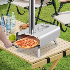 Portable Pizza Oven Outdoor, 12" Wood Pellet Pizza Ovens With Pizza Stone & Storage Bag & Pizza Peel, Stainless Steel Pizza Maker Grill -Kitchen Appliances GUEST e25db2ef 60aa 43c3 a3f2 540f710fe2a9