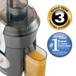 Hamilton Beach Big Mouth Pro 800 Watt Juice Extractor 67650: Dishwasher-Safe, 20oz Capacity, 1-Speed, Black -Kitchen Appliances GUEST e3ae3529 796e 4baf b759 991bba5edce5