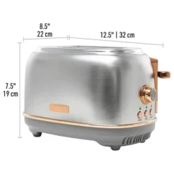 Haden Heritage 4 Slice Wide Slot Stainless Steel Toaster Bundled With 1.7 Liter Stainless Steel Electric Water Kettle, Steel & Copper -Kitchen Appliances GUEST e44f6fee 551c 40df 9aeb 1ec8930c9791