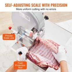 VEVOR Electric Meat Bandsaw, 1100W Stainless Steel Countertop Bone Sawing Machine, Workbeach 19.3" X 15", 0.16-7.9 Inch Cutting Thickness, Silver -Kitchen Appliances GUEST e4826dc4 bcc8 475a 8732 0c9d8ceef164