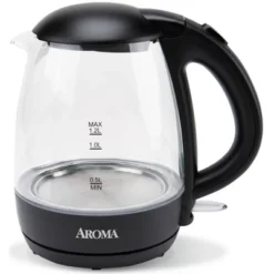 Aroma 1.2L Glass Kettle: Electric Water Boiler With LED Indicator, Automatic Shut-Off, Boil Dry Protection, 1500W -Kitchen Appliances GUEST e52c8e36 82c4 4a4b beb0 0c8f790e5b20