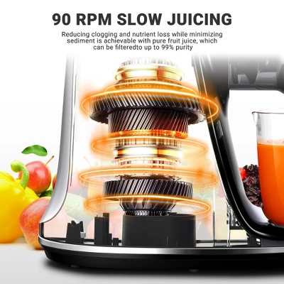 Masticating Juicer, Slowe Cold Press Juicer With 7 Spiral Masticating, Reverse Function, Juicer Machines With Food Grade Anti-oxidation Materials 2 Masticating Juicer, Slowe Cold Press Juicer With 7 Spiral Masticating, Reverse Function, Juicer Machines With Food Grade Anti-oxidation Materials - Image 2
