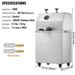 VEVOR Electric Sugar Cane Juicer, 750W Sugarcane Juicer Machine With 661LBS/H High Output, 3 Stainless Steel Rollers, 2.4" Large Inlet -Kitchen Appliances GUEST e8b1c55d a5b2 4686 b3a8 af07fa1ddffa