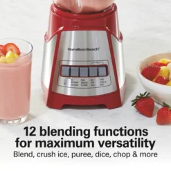 Hamilton Beach Blender / Chopper 58144: 700W 4-Speed Kitchen System, 40oz Capacity, Dishwasher-Safe, Red -Kitchen Appliances GUEST e935677e 230c 4dee 8911 ff14f5f97391