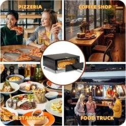 ROVSUN Indoor Pizza Oven Countertop, 1100W Stainless Steel Single Layer Commercial Electric Pizza Oven W/ Timer And Temperature Control, Easy-to-Clean -Kitchen Appliances GUEST e947e4e4 ba0f 4e1f bbc7 d3e1faffcde1