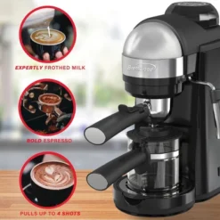 Brentwood GA-135BK Espresso And Cappuccino Maker In Black -Kitchen Appliances GUEST e97531e2 e5c0 47d5 a68a 739527a769dc