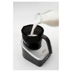 Capresso Automatic Milk Frother Froth PRO - Black/Silver 202.04: Electric Milk Steamer & Foamer, 600W, 1 Cup Capacity