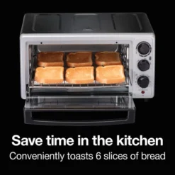 Proctor Silex 6sl Toaster Oven 31124: Countertop Small Oven, 1500W, Silver, Includes Broiler & Baking Pan, Freestanding