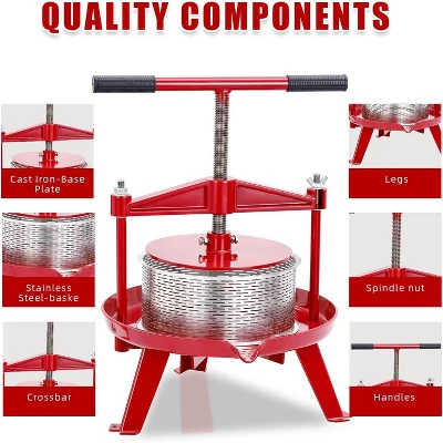 Stainless Steel Vertical Filter Barrel - 9L Fruit Wine Press, Fruit Press Machine, Apple Press, Grape Press, Honeycomb Press 4 Stainless Steel Vertical Filter Barrel - 9L Fruit Wine Press, Fruit Press Machine, Apple Press, Grape Press, Honeycomb Press - Image 4