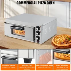Commercial Countertop Pizza Oven,1800W Stainless Steel Electric Pizza Maker With Timer & Crumb Tray For Home/Restaurant -Kitchen Appliances GUEST eb92a9f1 8023 4dc9 a3fb 6634e7381daf