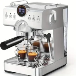Kismile 2 Cup Stainless Steel Espresso Machine With LED Display, Cold Brew And Milk Frother Steam Wand For Latte And Cappuccino -Kitchen Appliances GUEST eb9c71da f8ee 46be 8497 c27a7526feb5