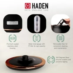 Haden Heritage 1.7 Liter Stainless Steel Electric Water Kettle Bundled With 2 Slice Wide Slot Stainless Steel Toaster, Black & Copper 8 Haden Heritage 1.7 Liter Stainless Steel Electric Water Kettle Bundled With 2 Slice Wide Slot Stainless Steel Toaster, Black & Copper -Kitchen Appliances GUEST ed0cee46 58da 4bbd 8b1b 7925d8f39630