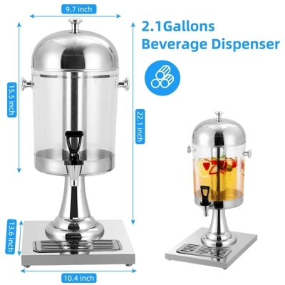 8L Beverage Dispenser, Hot & Cold Drink Dispensers For Home Parties Buffet Catering, Stainless Steel Water Juice Dispenser 6 8L Beverage Dispenser, Hot & Cold Drink Dispensers For Home Parties Buffet Catering, Stainless Steel Water Juice Dispenser - Image 6