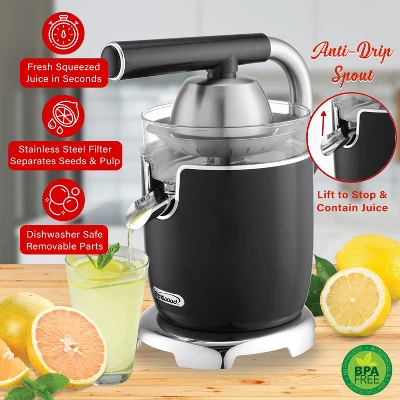 Brentwood 200-Watt 1-Speed Electric Citrus Juicer With 2 Cones And Stainless Steel Lever 6 Brentwood 200-Watt 1-Speed Electric Citrus Juicer With 2 Cones And Stainless Steel Lever - Image 6