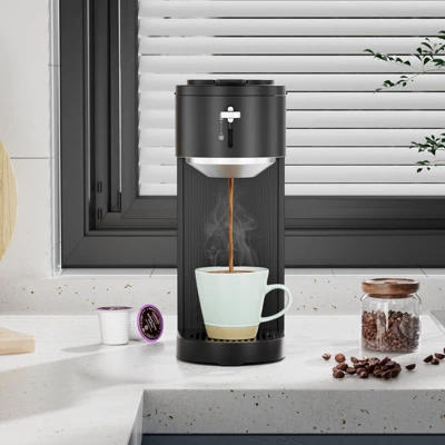 Kismile Single Serve Coffee Maker, Compatible With Capsule And Ground, 5 Brew Sizes Up To 14 Oz, Adjustable Funnel Height, K-cup Coffee Machine 7 Kismile Single Serve Coffee Maker, Compatible With Capsule And Ground, 5 Brew Sizes Up To 14 Oz, Adjustable Funnel Height, K-cup Coffee Machine - Image 7