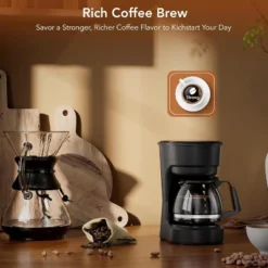R.W.FLAME Compact 5-Cup Drip Coffee Maker With Timer, 2-Hour Auto Power-Off, 2-Hour Keep Warm, Pause & Brew, Reusable Filter, And Drip-Free Carafe -Kitchen Appliances GUEST ef3bfc44 99c5 4075 8953 cdda0853cd25