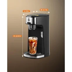 Acekool Single Serve Coffee Maker, Compact Portable Machine For Coffee Pod, Ground Coffee & Tea, 18.6oz Tank, Auto Shut-Off