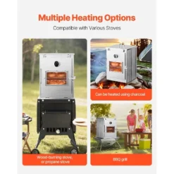 VEVOR Foldable Camping Oven, Stainless Steel Portable Camping Stove, With 3 Tier Grill, Handle And Thermometer, Use With Wood Burning Fire, Silver 10 VEVOR Foldable Camping Oven, Stainless Steel Portable Camping Stove, With 3 Tier Grill, Handle And Thermometer, Use With Wood Burning Fire, Silver -Kitchen Appliances GUEST efbd9177 466b 42e3 b101 a0c1ecba04f9