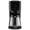 Gourmia 12 Cup Drip Coffee Maker With Thermal Carafe Black: Stainless Steel, Electric, Dishwasher-Safe Parts, 2-Year Warranty