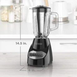 Black & Decker BLACK+DECKER 10-Speed Countertop Blender, BL2010BG, 6-Cup Glass Jar, Dishwasher-Safe, Stainless Steel Blade, Suction Feet