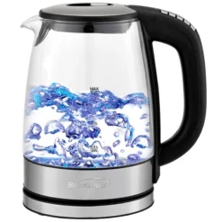 Brentwood Glass 1.7 Liter Electric Kettle With 6 Temperature Presets In Silver And Black -Kitchen Appliances GUEST f1f3be18 2c6a 4b87 8fdc 7a9ac7eb7ba7