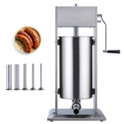 VEVOR Manual Sausage Stuffer, 15 L / 30 LBS Vertical Sausage Machine, Dual-Speed Meat Stuffer, Made Of Food-Grade 304 Stainless Steel, Silver -Kitchen Appliances GUEST f28d8c75 80de 45cc afab 91a676ac3eb1