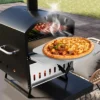 Tangkula Outdoor 16" Wood Fired Pizza Oven 2-Layer Pizza Maker With Square Stone