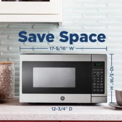 GE Countertop Microwave Oven 700 W 0.7 Cu Ft Steel + 2 Year Warranty & Oven Mitt -Kitchen Appliances GUEST f5695108 755a 4867 a1d3 9af5822684b0 1