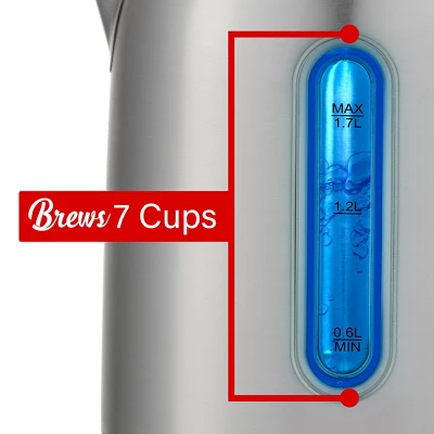 Brentwood 1500 Watt Stainless Steel 1.7 Liter Electric Kettle With 5 Temperature Presets In Silver 6 Brentwood 1500 Watt Stainless Steel 1.7 Liter Electric Kettle With 5 Temperature Presets In Silver - Image 6
