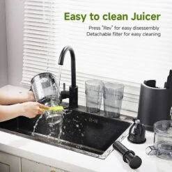 Masticating Juicer, 5.2 In Feed Chute For Whole Fruits &Vegetables,200W Slow Cold Press Juicer, 7-Stage Masticating,Dual Anti-Clog Filters,BPA Free -Kitchen Appliances GUEST f611eb60 b3a9 4bd4 9c72 44c3ff2d247d