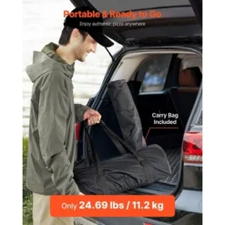 VEVOR Dual Fuel Pizza Oven Outdoor, 12 Inch Wood Fire & Propane Gas Pizza Oven, Pellet & Propane Pizza-Maker With Thermometer, Silver -Kitchen Appliances GUEST f65f72c2 4449 49a7 a937 13f5c7a18ed4