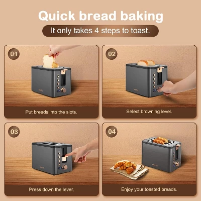 Mecity 2 Slice Toaster With Timer, Long Slots, 800W 7 Mecity 2 Slice Toaster With Timer, Long Slots, 800W - Image 7