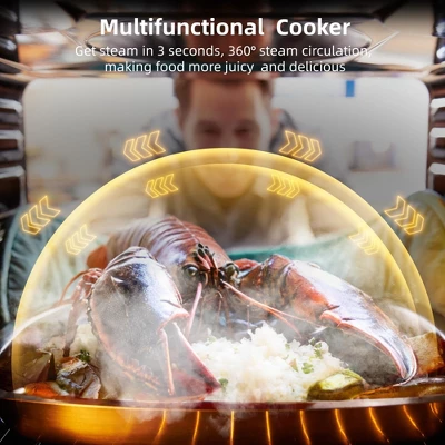 Wall Oven- 24 Inch 2.5Cu. Ft Convection Electric Oven With Multiple Cooking Functions, Touch Control, Safety Lock, 3D Heating, Stainless Steel 4 Wall Oven- 24 Inch 2.5Cu. Ft Convection Electric Oven With Multiple Cooking Functions, Touch Control, Safety Lock, 3D Heating, Stainless Steel - Image 4