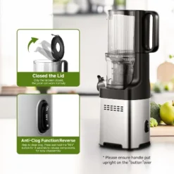 Masticating Juicer, 5.2-inch Feed Chute For Whole Fruits &Vegetables, Non-Clogging Slow Cold Press Juicer With Triple Strainers, Powerful 200W Motor 14 Masticating Juicer, 5.2-inch Feed Chute For Whole Fruits &Vegetables, Non-Clogging Slow Cold Press Juicer With Triple Strainers, Powerful 200W Motor -Kitchen Appliances GUEST f8a9a043 73c8 4975 883f 4b844b5a7934