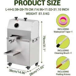 Commercial Sugar Cane Juicer Machine Electric Press Extractor 660LBS/H With Wheels