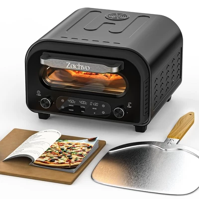 ZACHVO 1700W Electric Pizza Oven, 842°F Max, 90-Second Pizza, 12.6 Inches Stone, 5 Presets, Black 7 ZACHVO 1700W Electric Pizza Oven, 842°F Max, 90-Second Pizza, 12.6 Inches Stone, 5 Presets, Black - Image 7