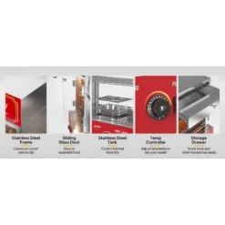 ROVSUN 49QT/46L Hot Dog Steamer, 2-Tier Hut Steamer, Hot Dog Steamer Bun Warmer Cooker 270 Hot Dogs & 58 Buns Capacity With Drawer, Removable Shelves -Kitchen Appliances GUEST f97dece8 c9a4 401c 83eb f996be3ebea6