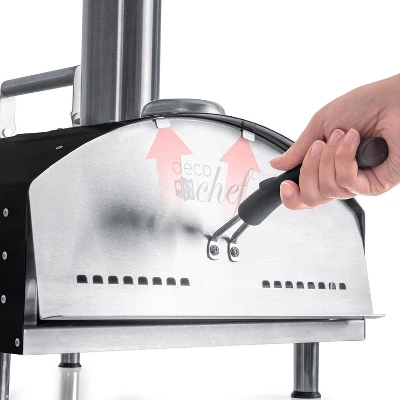 Deco Chef Portable Outdoor Pizza Oven With 2-in-1 Pellet Pizza & Grill Oven Stainless Steel 11 Deco Chef Portable Outdoor Pizza Oven With 2-in-1 Pellet Pizza & Grill Oven Stainless Steel - Image 11