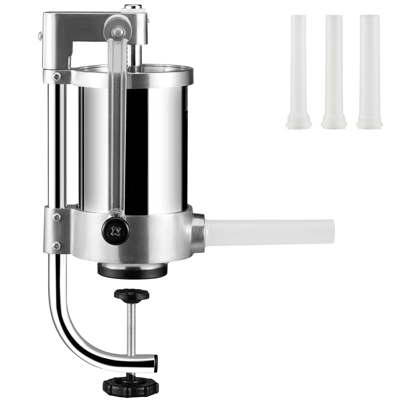 VEVOR Sausage Stuffer, 2.5LBS/1.5L Capacity, 304 Stainless Steel Vertical Sausage Stuffer, Sausage Filling Machine With 3 Stuffing Tubes,Suction Base 8 VEVOR Sausage Stuffer, 2.5LBS/1.5L Capacity, 304 Stainless Steel Vertical Sausage Stuffer, Sausage Filling Machine With 3 Stuffing Tubes,Suction Base - Image 8