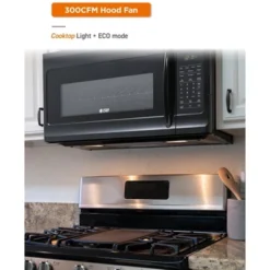 Commercial Chef 1.7 Cu. Ft. Over-The-Range Microwave Oven, 10 Power Levels, 300 CFM Hidden Vent Hood Fan, Touch Controls, 10 Preset Options, Black -Kitchen Appliances GUEST fbfb36f0 6568 4d48 947b fc44bc58ee91