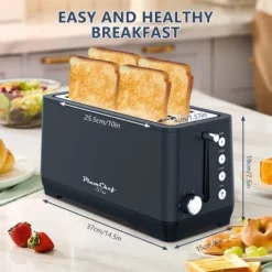 ELJGET Long Slot 4 Slice Toaster Black 1600W, For Bagels & Waffles, 6 Browning Levels, 4 Basic Functions & Removable Tray, Kitchen Gadgets -Kitchen Appliances GUEST fd03a06c e9a5 4310 b1ec c1c111905256