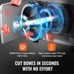 VEVOR Commercial Electric Meat Bandsaw, 1800W Stainless Steel Countertop Bone Sawing Machine, Workbeach 15" X 19.1", Silver 10 VEVOR Commercial Electric Meat Bandsaw, 1800W Stainless Steel Countertop Bone Sawing Machine, Workbeach 15" X 19.1", Silver -Kitchen Appliances GUEST fe2f1ff6 7ccd 4d4b abb4 cb52c8eeec65