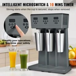 VEVOR Milkshake Maker, 375W X 3 Electric Milkshake Machine, Commercial Triple Heads Drink Mixer Blender, Intelligent Microswitch, Gray -Kitchen Appliances GUEST fe5918d1 0e77 438f 8e93 f1b3da7daf4a