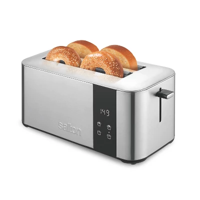 Salton Stainless Steel Countdown Long Slot Toaster 4 Slice With Extra Wide 1.5" Slots For Bagels, Waffles, Artisan Specialty Breads, 6 Shade Settings 8 Salton Stainless Steel Countdown Long Slot Toaster 4 Slice With Extra Wide 1.5" Slots For Bagels, Waffles, Artisan Specialty Breads, 6 Shade Settings - Image 8